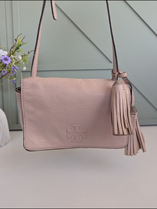 Tory Burch Handbags - Tory Burch Pink Leather Crossbody Bag with Tassel